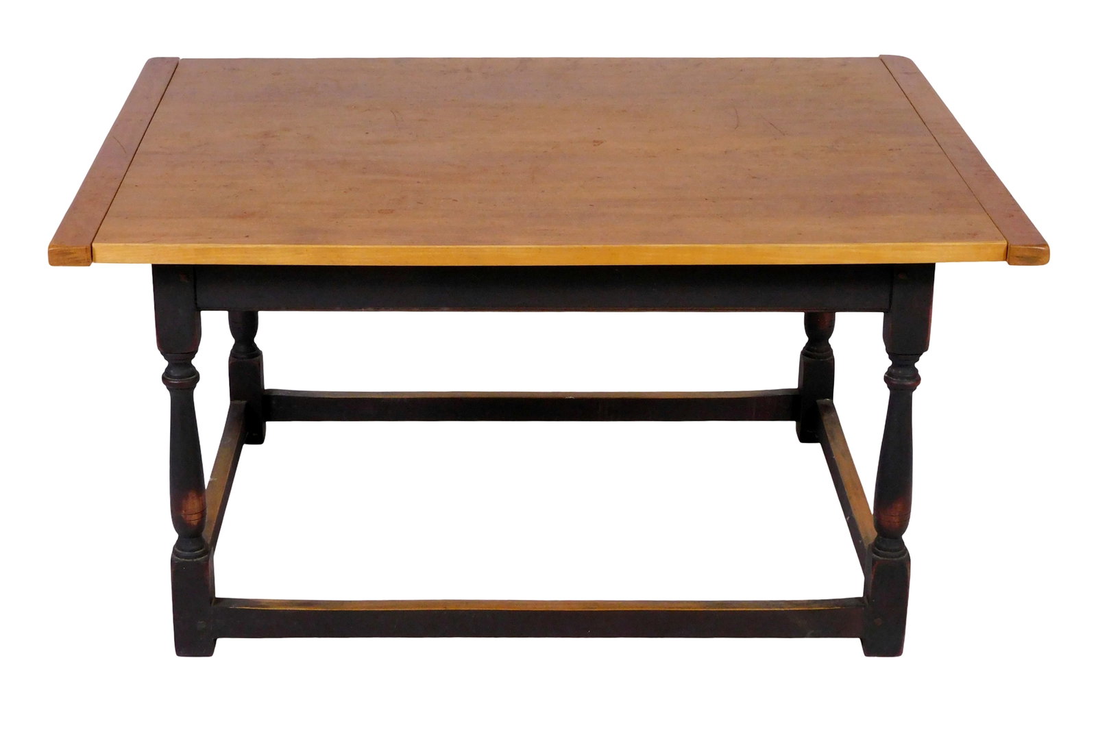 Tavern table, contemporary, breadboard top, flat single piece top flanked by two perpendicular (1 of 3)
