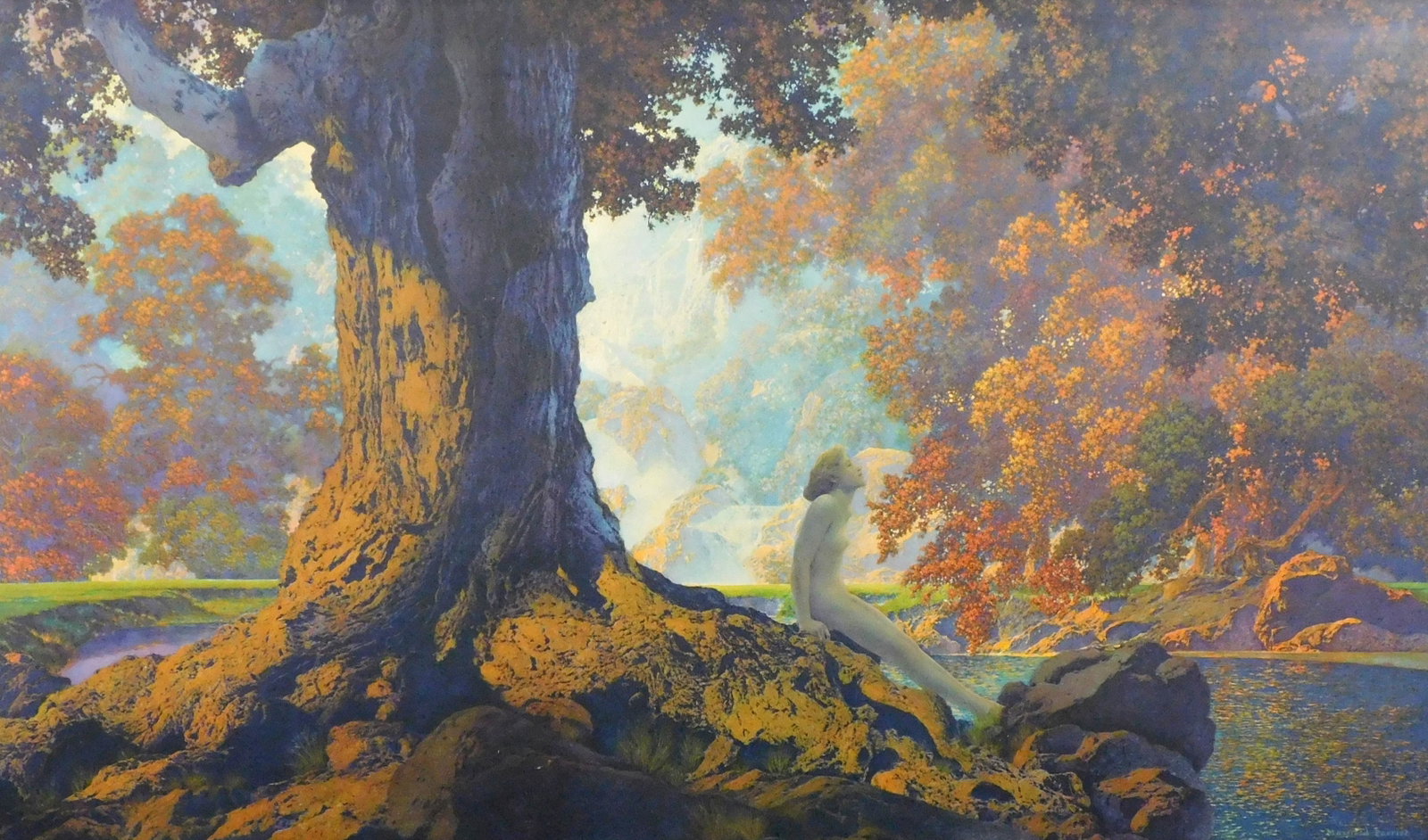 Maxfield Parrish (American, 1870-1966), lithographic print, “Dreaming”, 1928, published (1 of 4)
