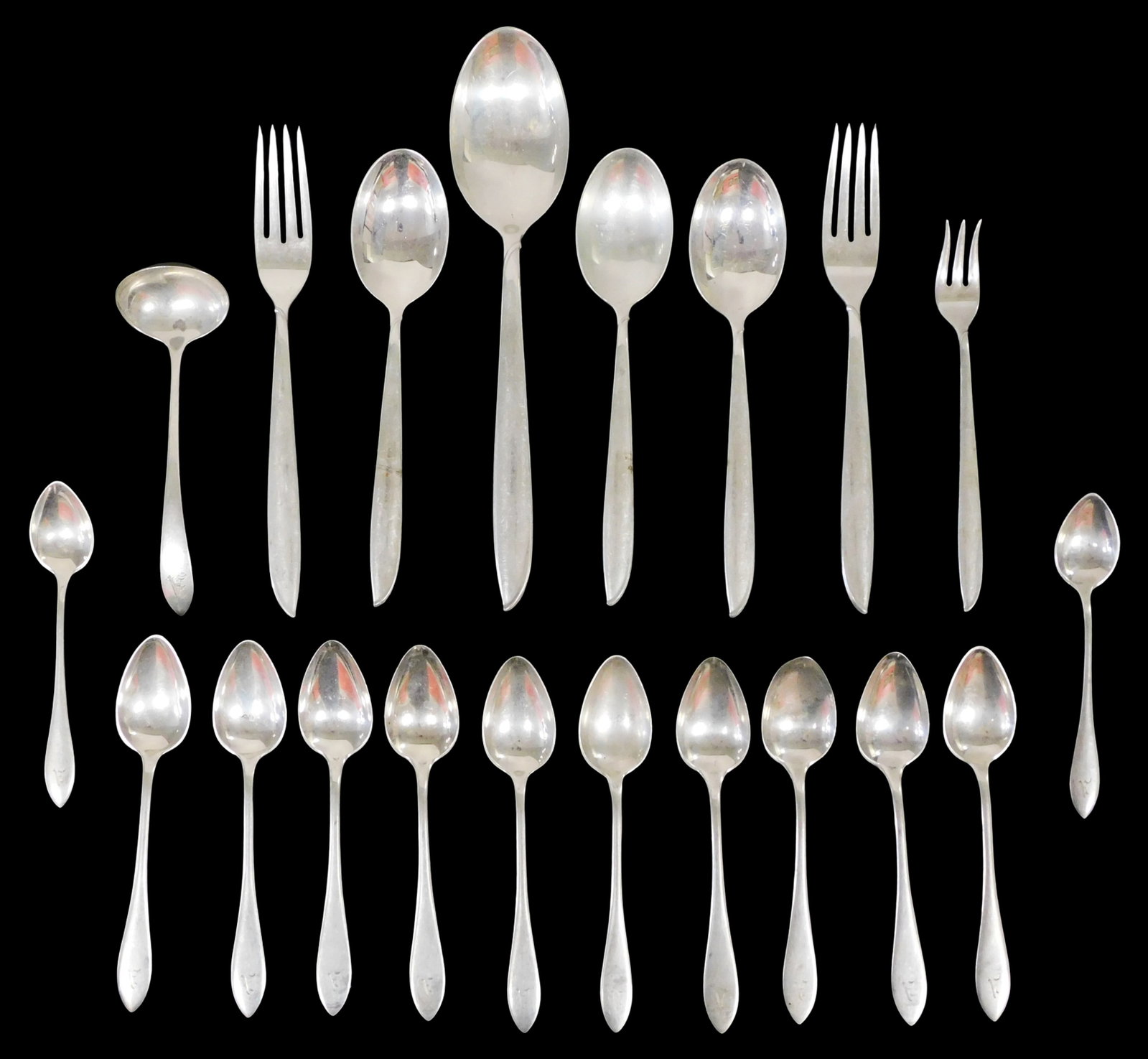 STERLING: Towle, International and Watson sterling silver flatware, twenty pieces, all stamped (1 of 3)