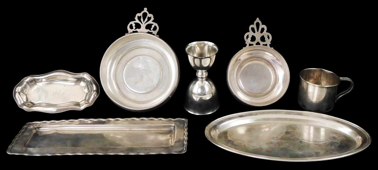 STERLING: Sterling silver assorted serving ware, seven pieces, late 19th- early 20th C., all marked (1 of 4)