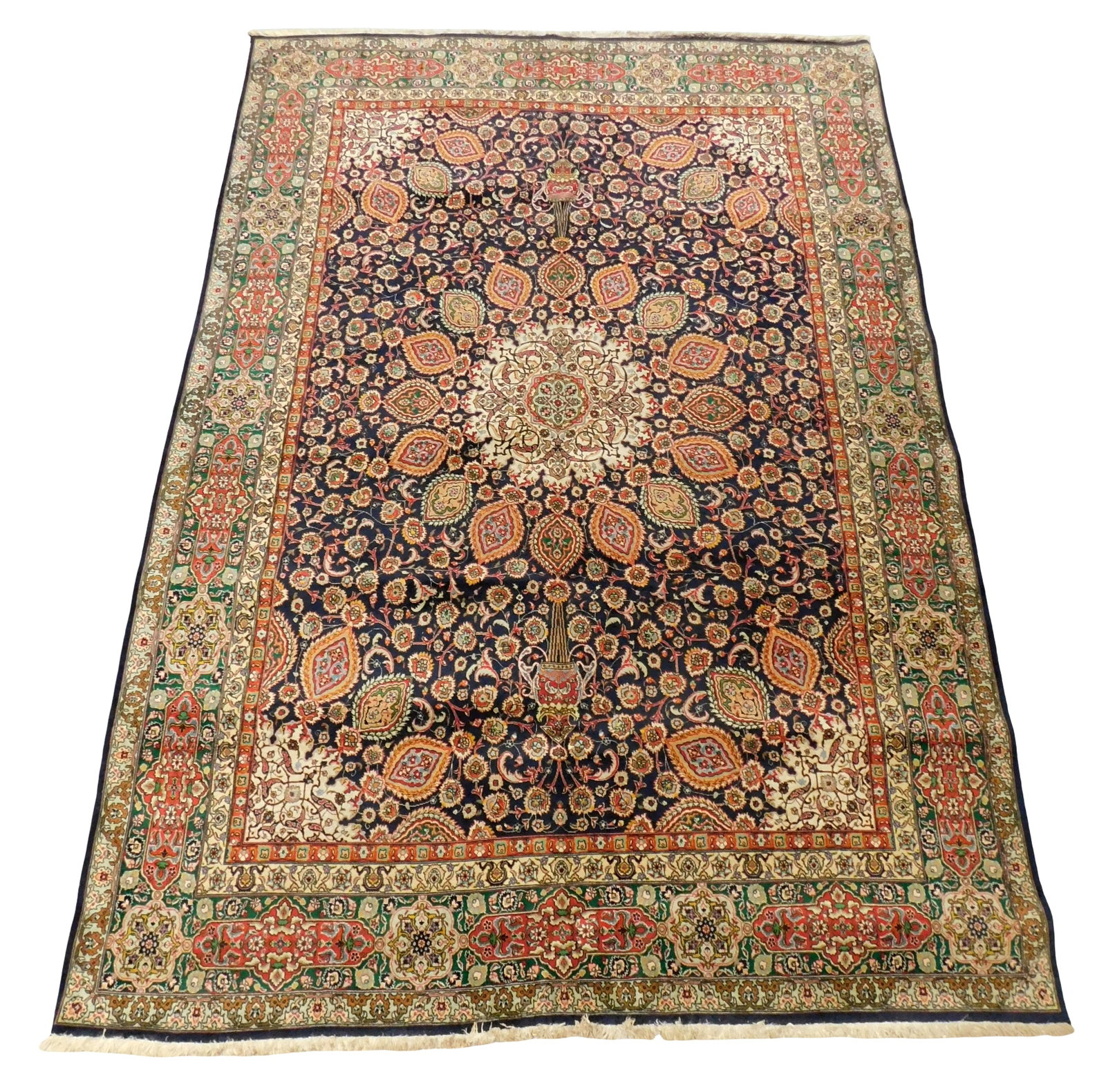 RUG: Sarouk carpet, 11' 10" x 8', Iran, wool on cotton, hand-knotted, foliate motif with accented (1 of 4)