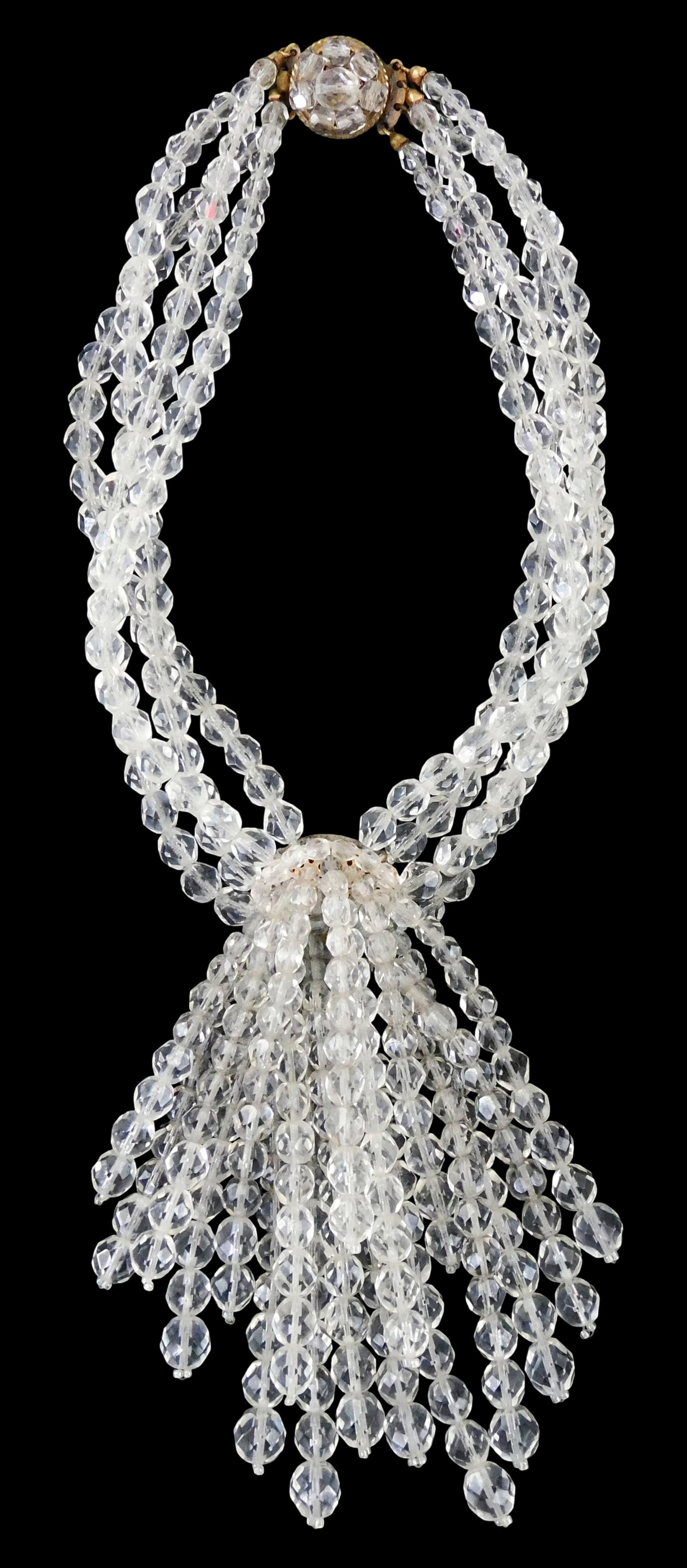 COSTUME JEWELRY: Coppola e Toppo crystal statement necklace, Italy, c. 1960's, signed on reverse of (1 of 4)