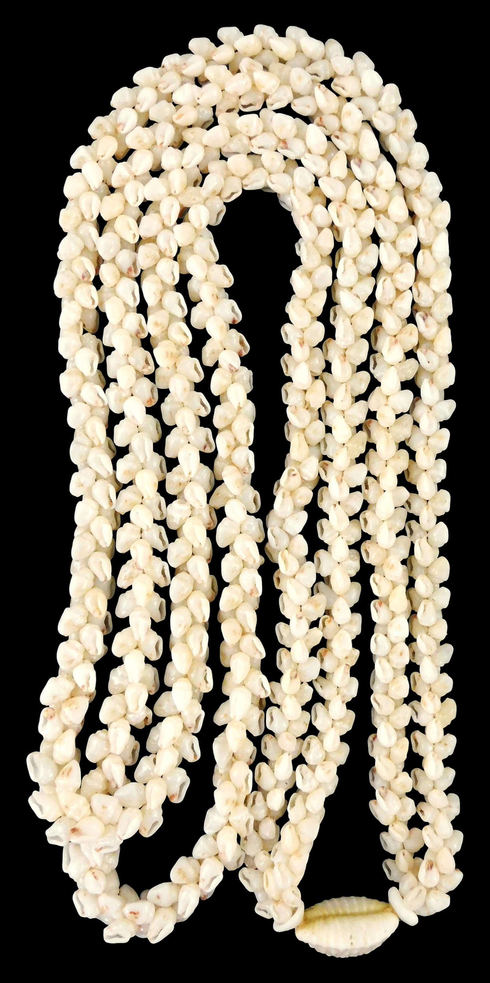 JEWELRY: Genuine Hawaiian Niihau shell lei necklace, double strand, double pikake hand stringing, (1 of 5)