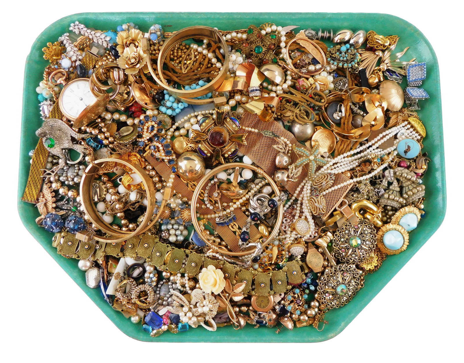 COSTUME JEWELRY: Trifari, Florenza, Napier, Castlecliff, Vendome, Carnegie, Coro, etc., 70+ pieces, (1 of 9)