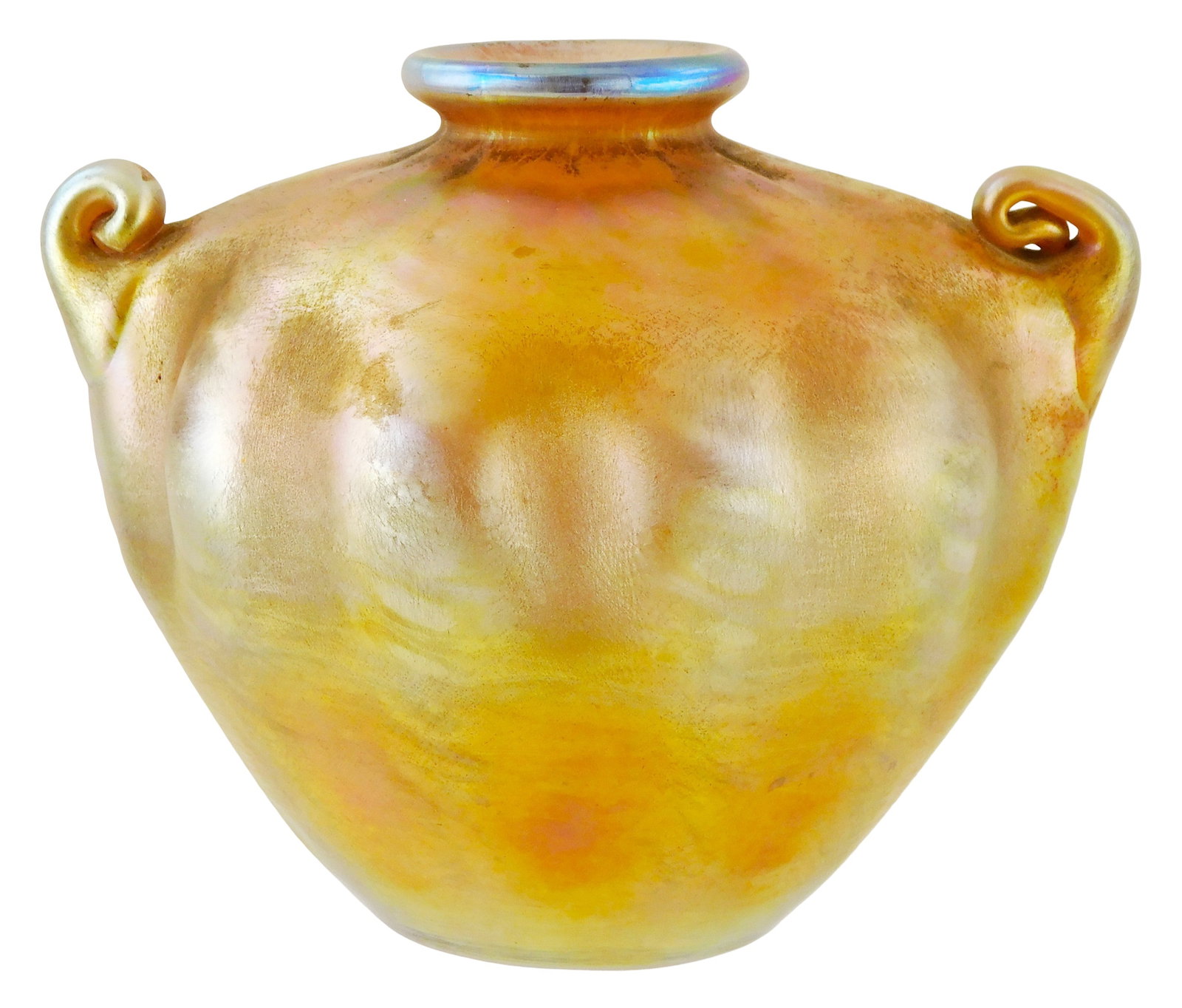 ART GLASS: L.C. Tiffany (American, 1848-1933), Favrile glass vase, early 20th C., Tiffany Studios (1 of 3)