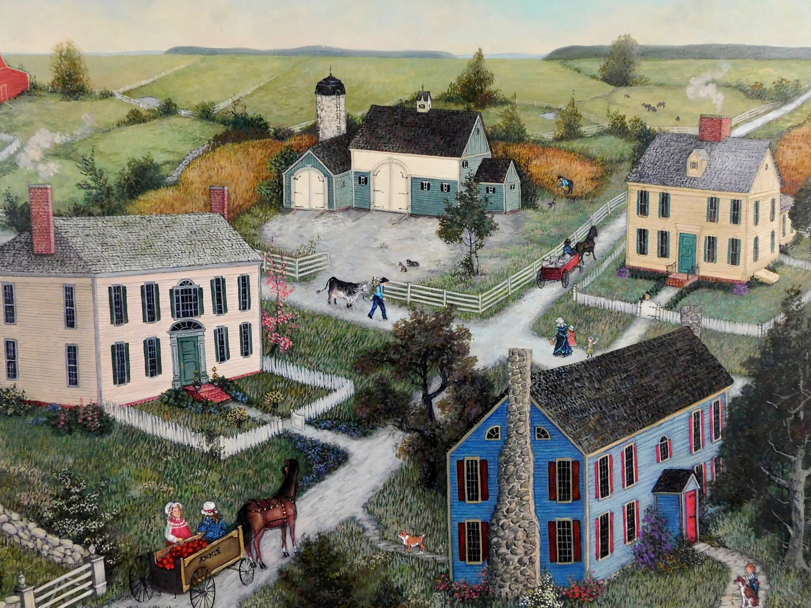 Linda Nelson Stocks (American, 1938-2011), "A Chat with Annie", 1993, oil on archival canvas, (1 of 4)