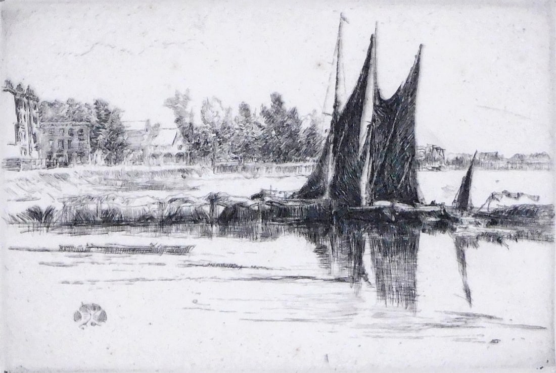 +James McNeill Whistler (American 1834-1903), "Hurlingham" etching on paper, third state, c. 1879, (1 of 5)