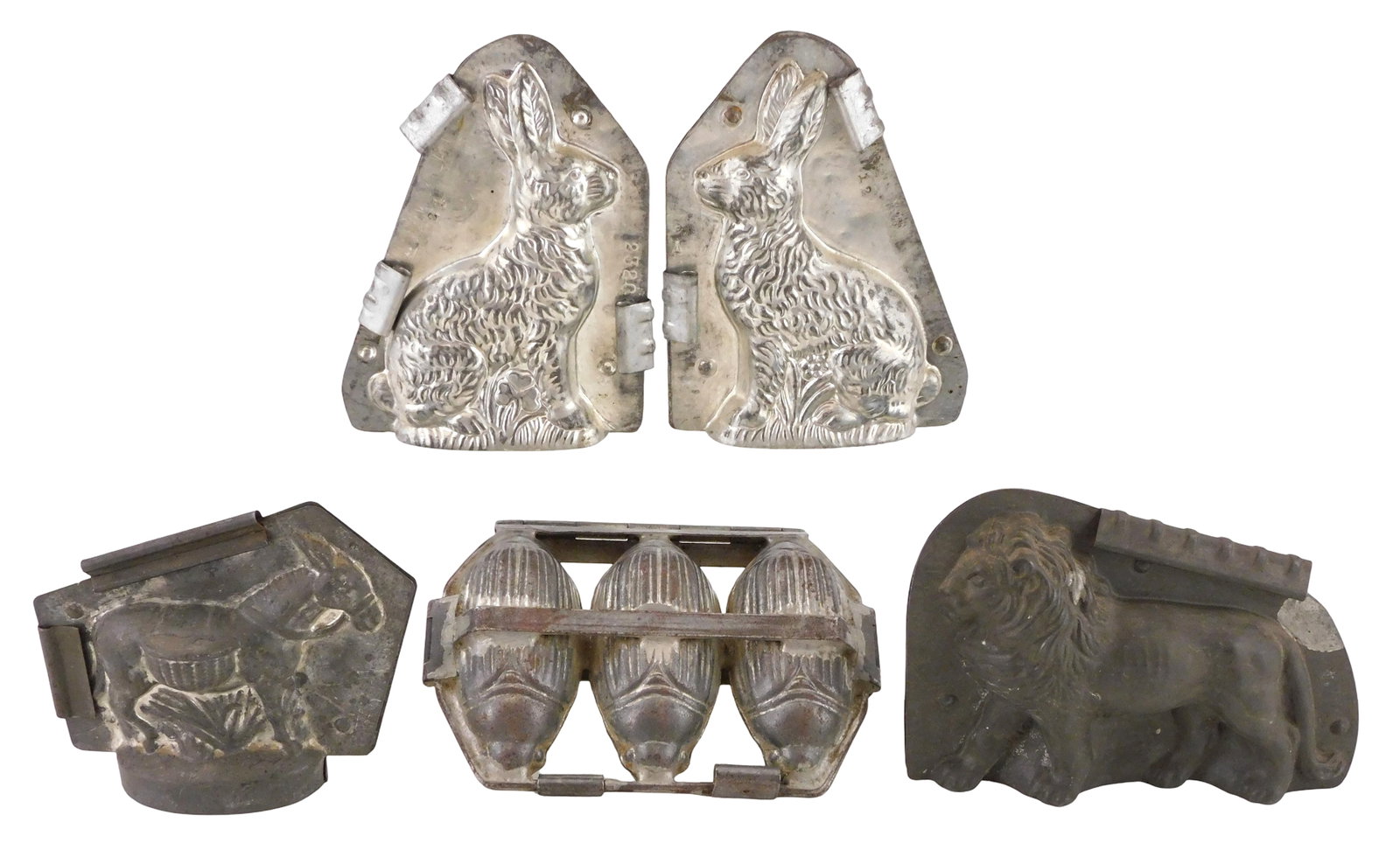 CHOCOLATE MOLDS: Five animal themed chocolate molds, Anton Reiche, Sommet, etc., late 19th-early (1 of 5)