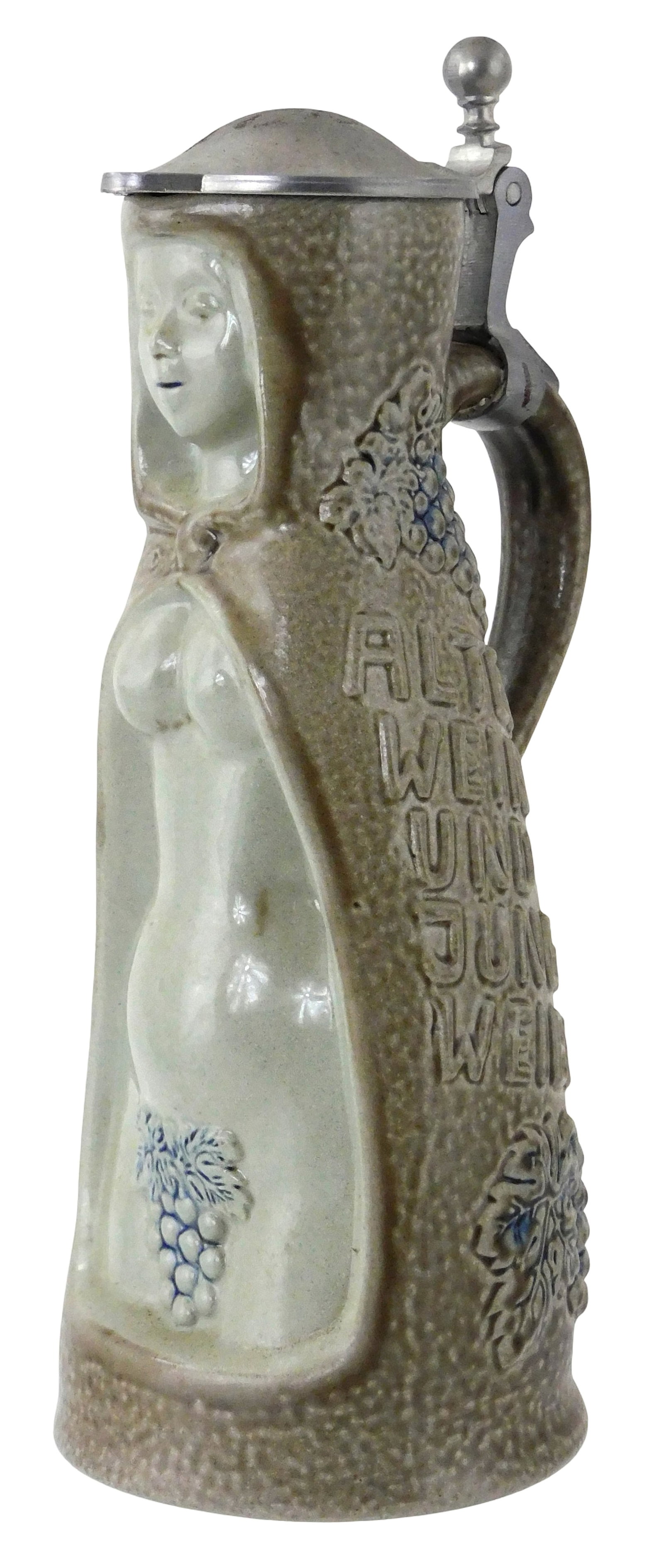 German 'Weinhex' or wine witch figural stoneware stein, #288, mid 20th C., made by Original King, (1 of 5)
