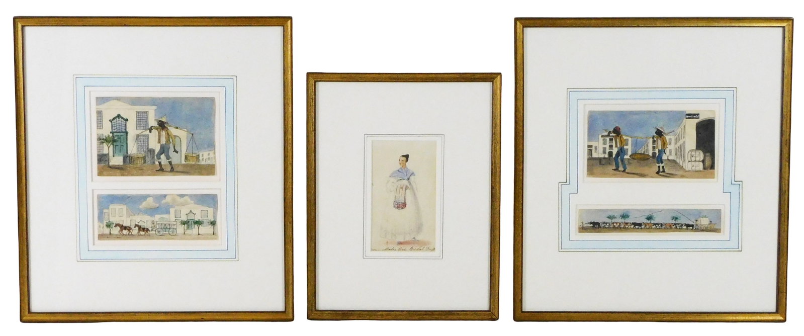 Three colonial South African watercolors on paper, late 19th- early 20th C., including: two (1 of 7)