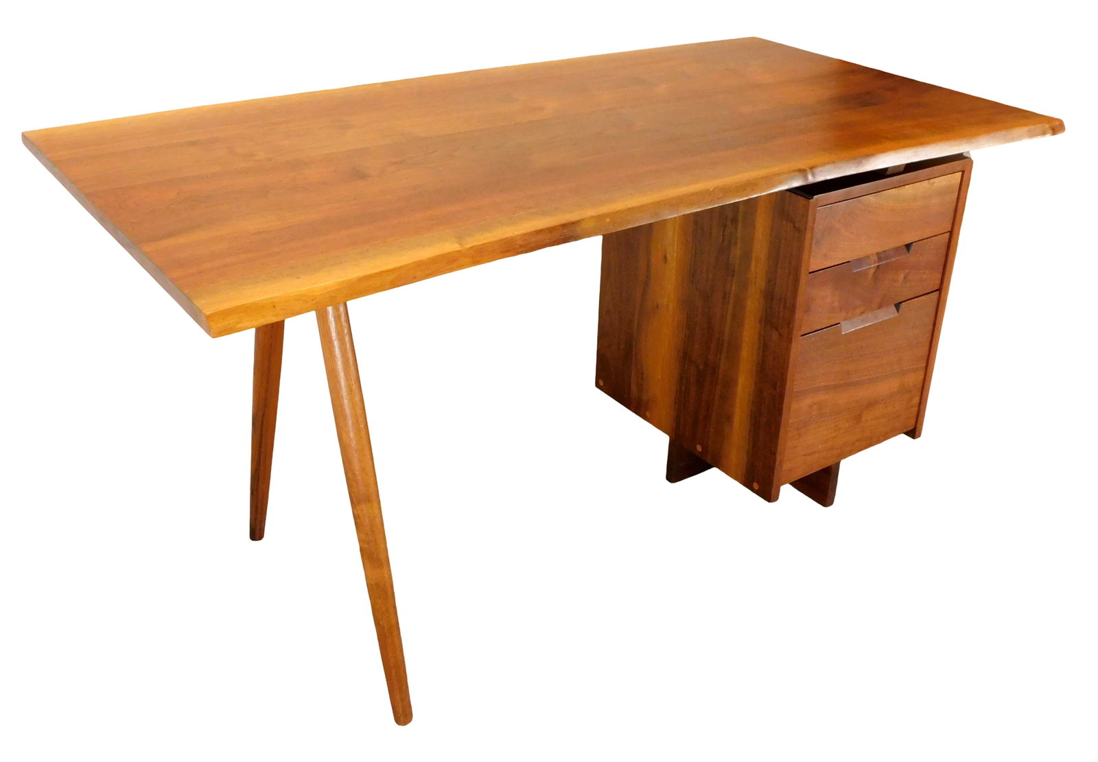 +George Nakashima (American, 1905-1990), "Single Pedestal" desk, 1956, American black walnut, (1 of 7)
