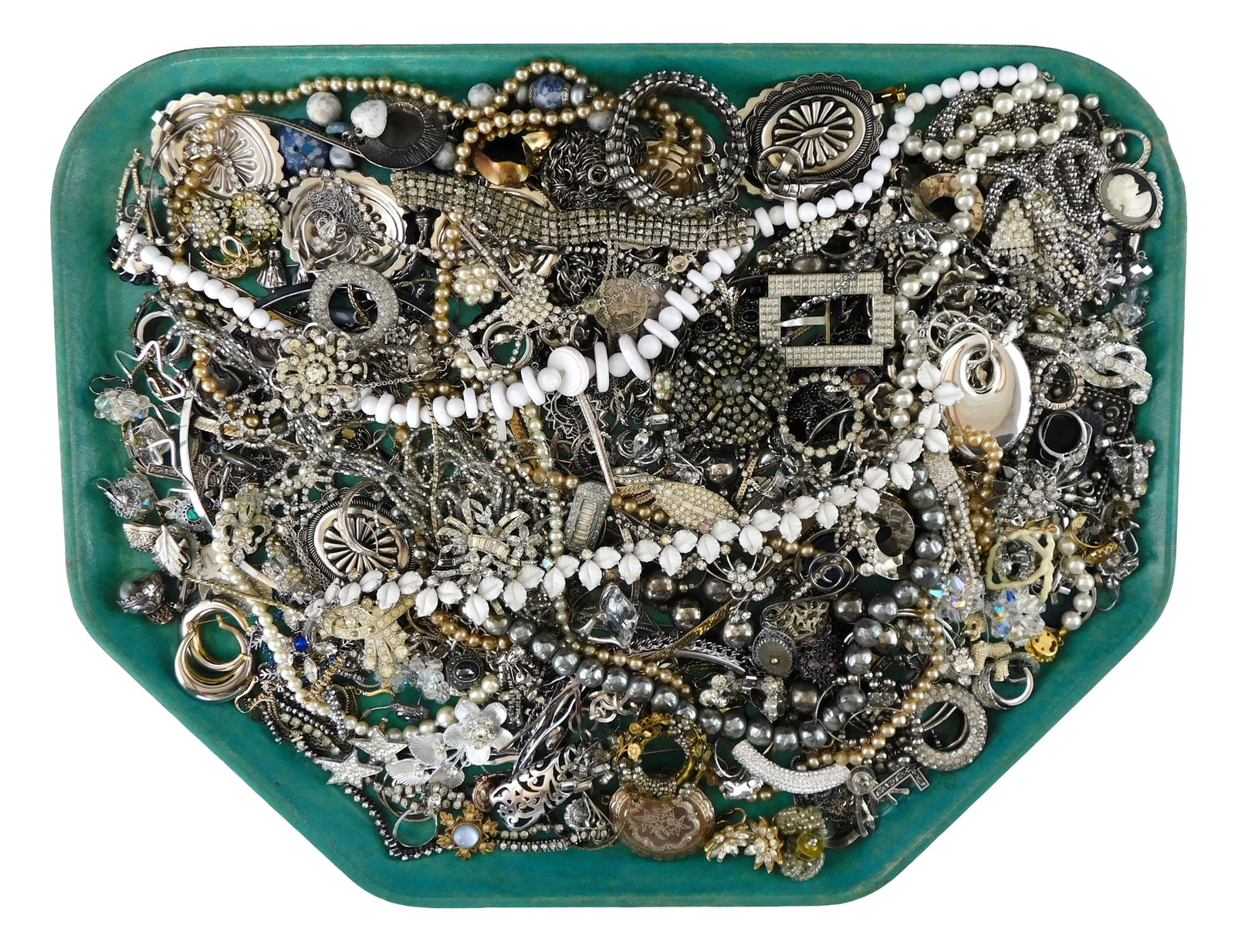 COSTUME JEWELRY: Miriam Haskell, Trifari, Jomaz, etc., 60+ Pieces, many signed and or/ with clear, (1 of 3)