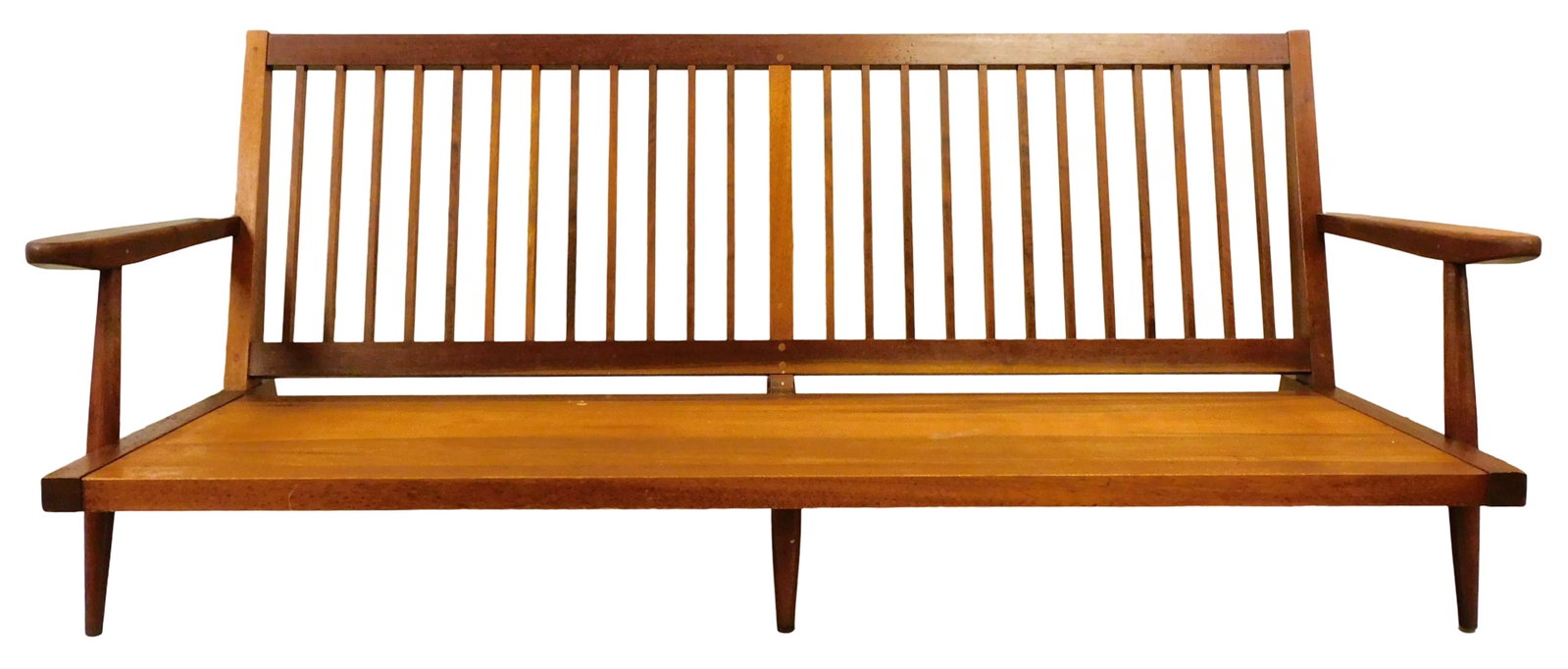 +George Nakashima (American, 1905-1990), "Settee with Arms", 1955, American black walnut, - 2
