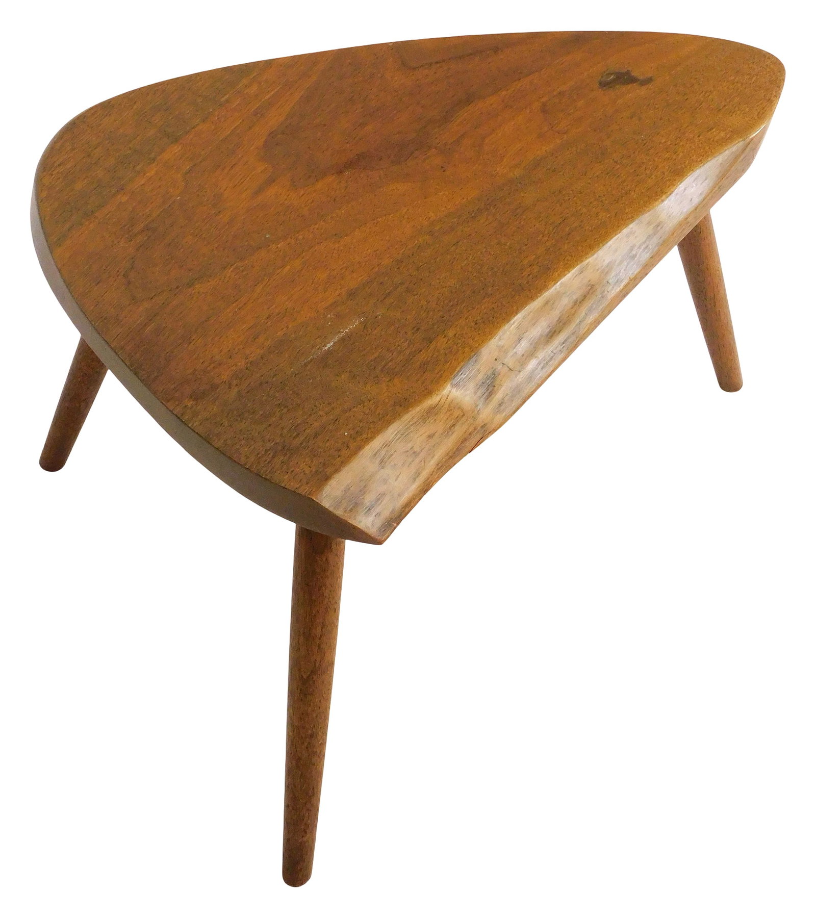 +George Nakashima (American, 1905-1990), "Plank" stool, 1956, American black walnut, triangular (1 of 4)