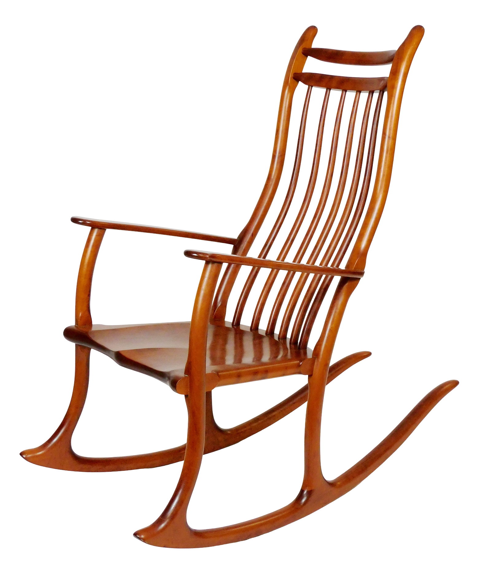 Stephen Swift "Nantucket Rocker", 2001, cherry with natural finish, signed and dated on reverse, six (1 of 5)