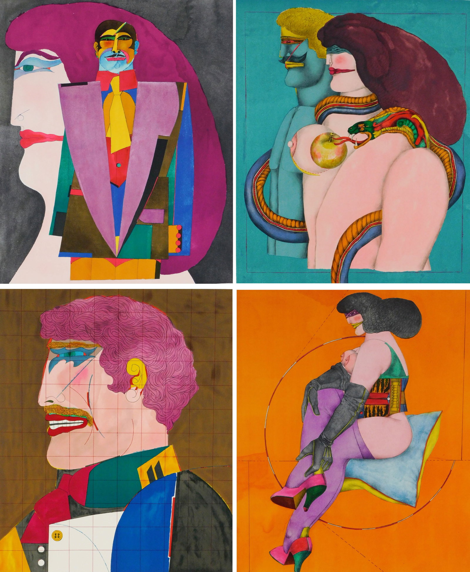 Richard Lindner (German/American, 1901-1978), "After Noon" complete portfolio, ed. 141/250, eight (1 of 12)
