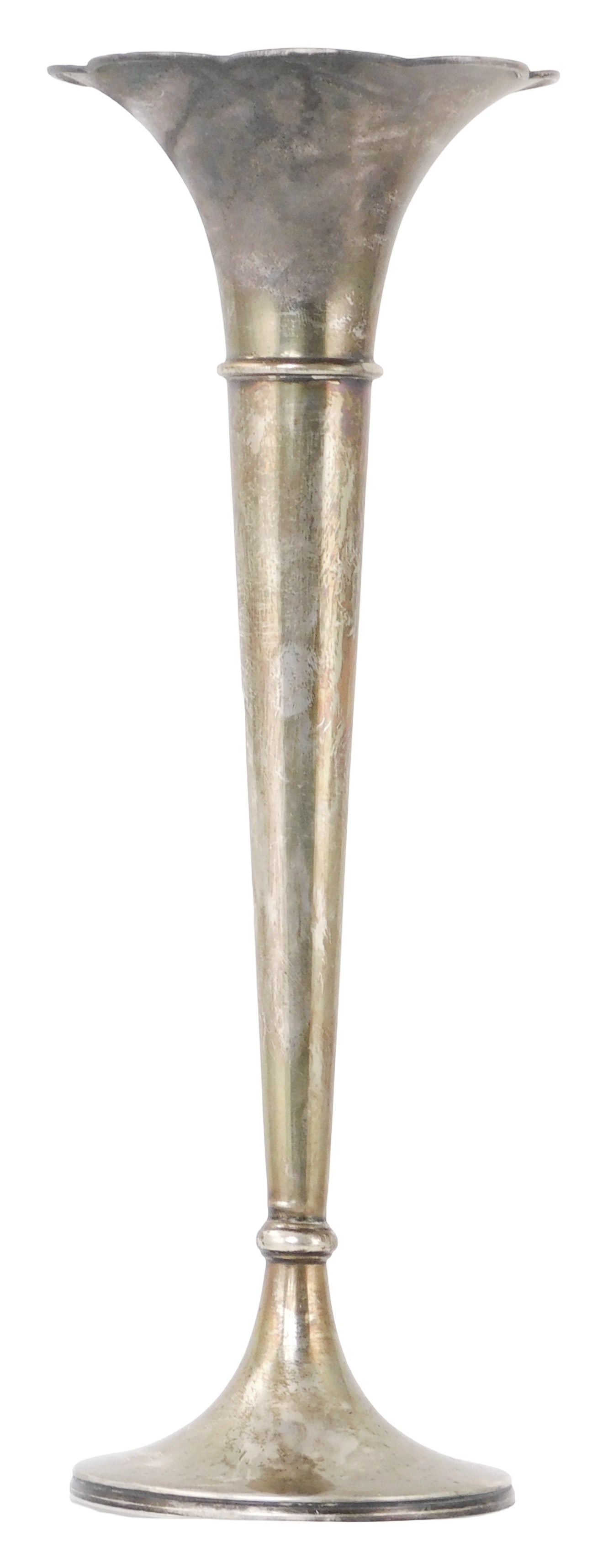 STERLING: Tiffany & Co. weighted sterling silver trumpet vase, 1912, made under the directorship of (1 of 3)