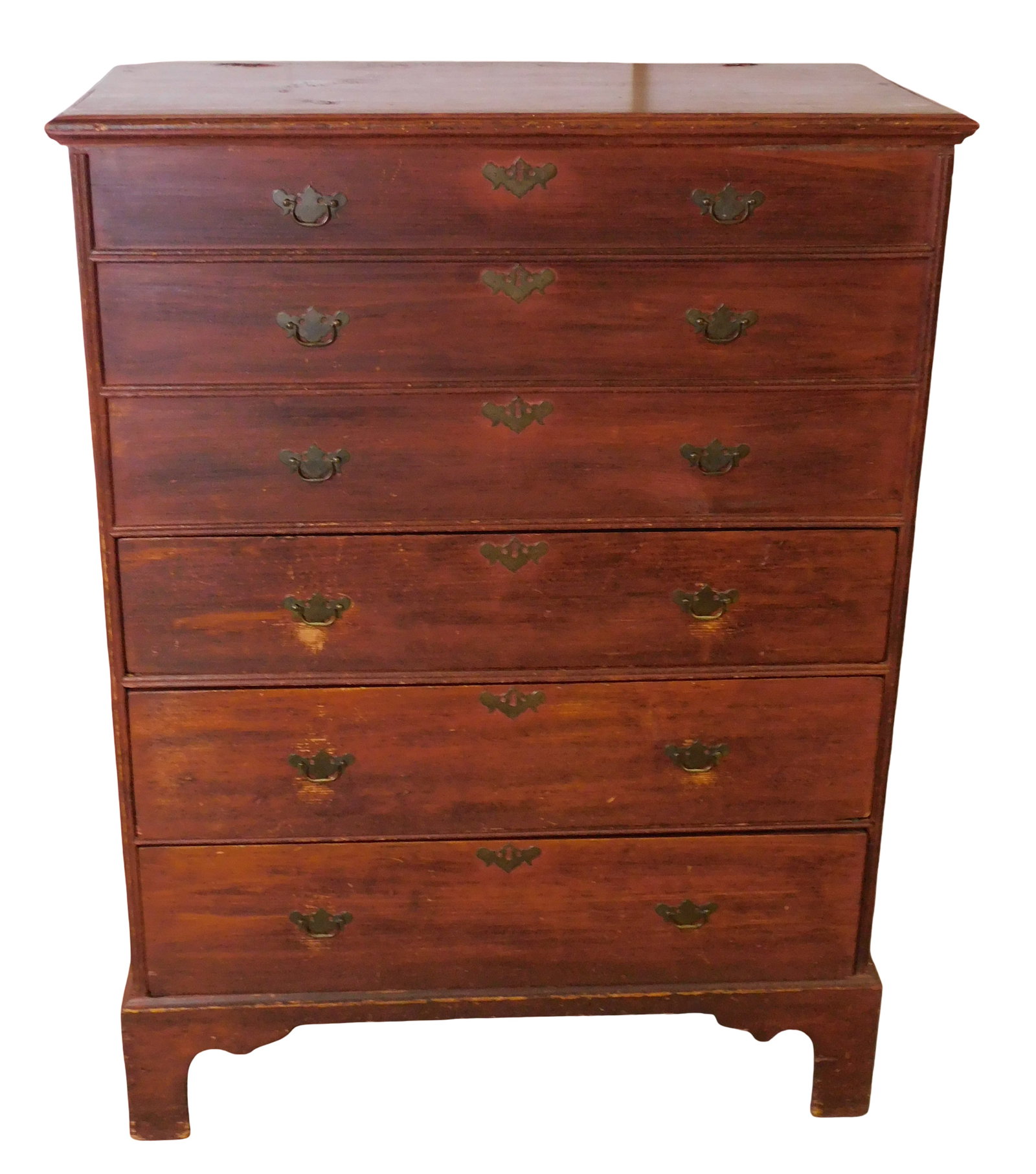 Lift top tall blanket chest, New England, c. 1770, pine lift top with original snipe hinge over (1 of 5)