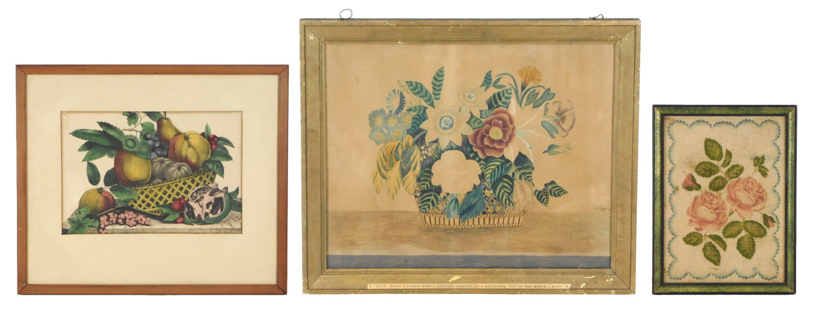 Three framed 19th C. artworks, including: Kellogg & Comstock (Hartford, Connecticut, active (1 of 8)