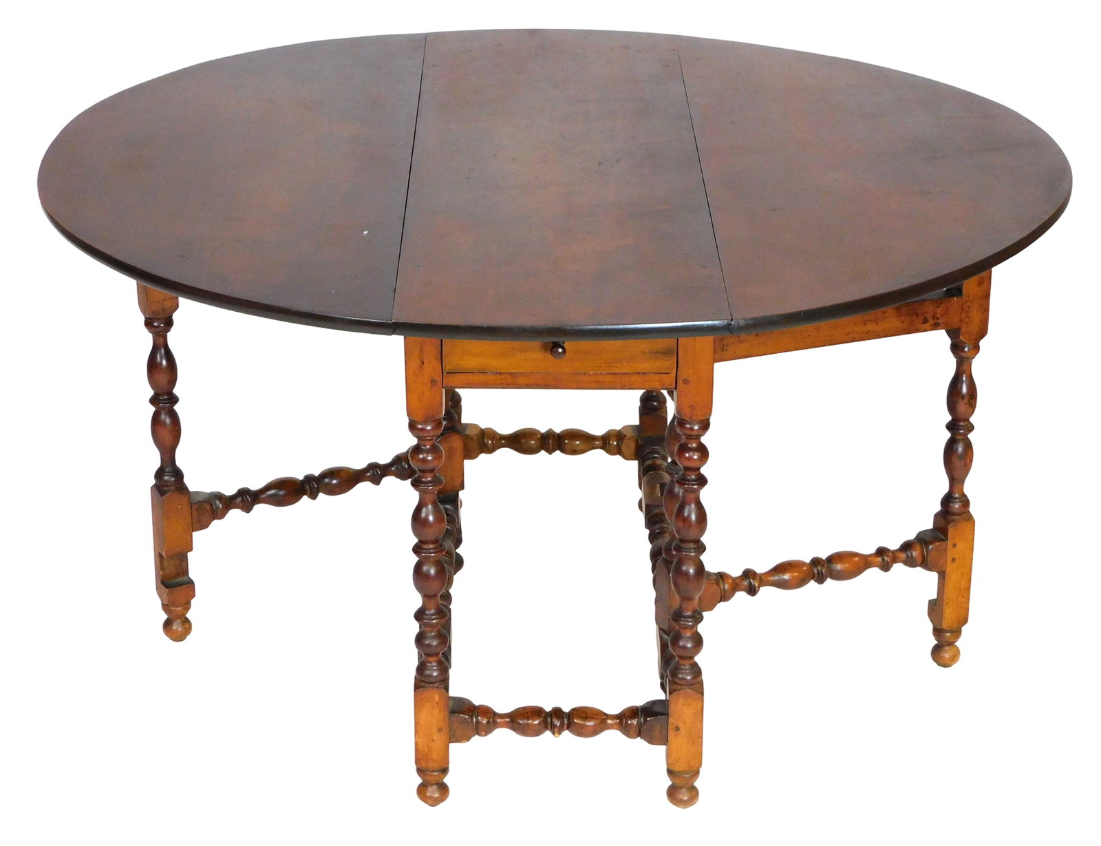 Gateleg table, American, maple, New England style, 20th C. construction with older parts and (1 of 6)