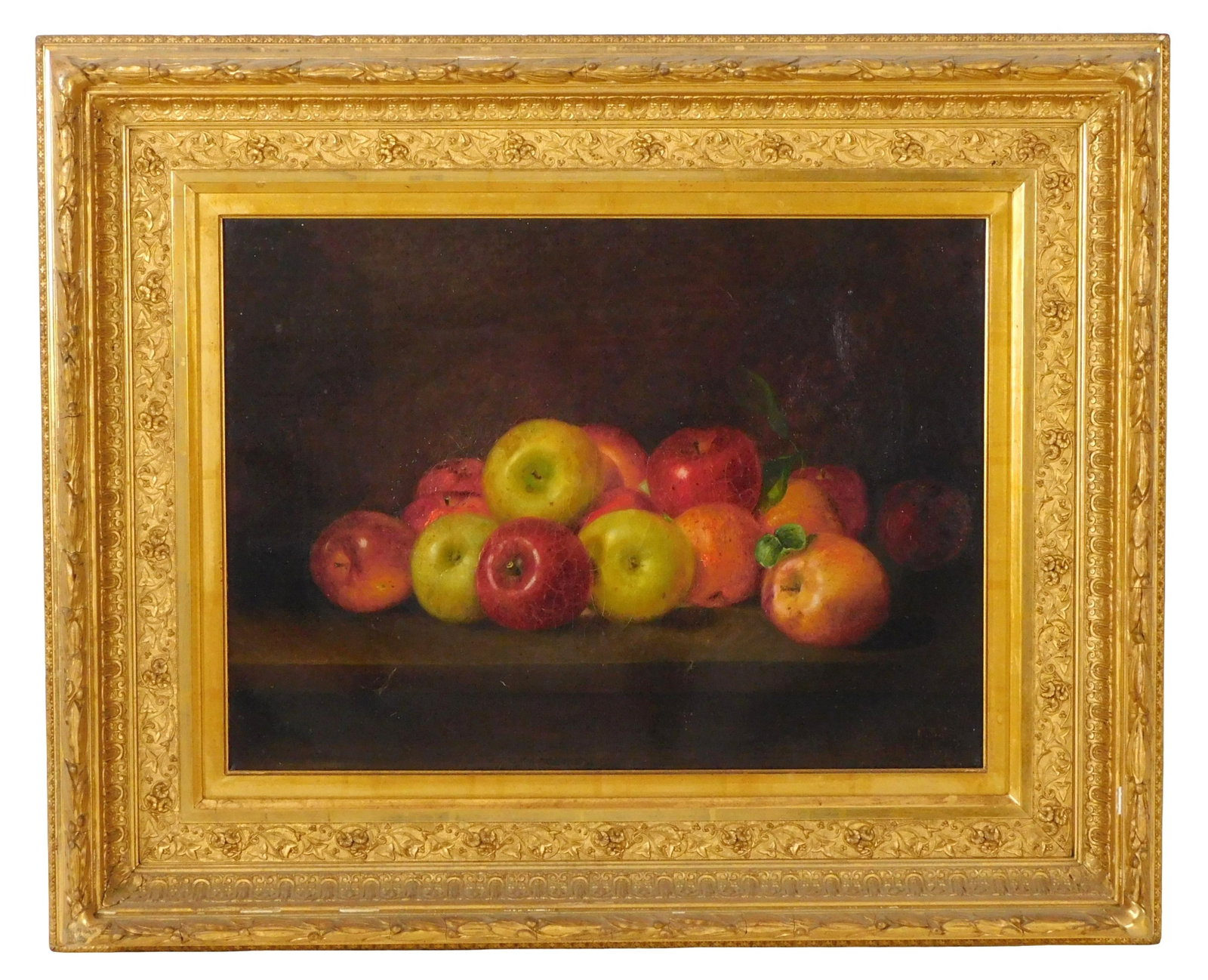 Charles Ethan Porter (American, 1847-1923), "Apples", 1878, oil on canvas, depicts still life with (1 of 5)