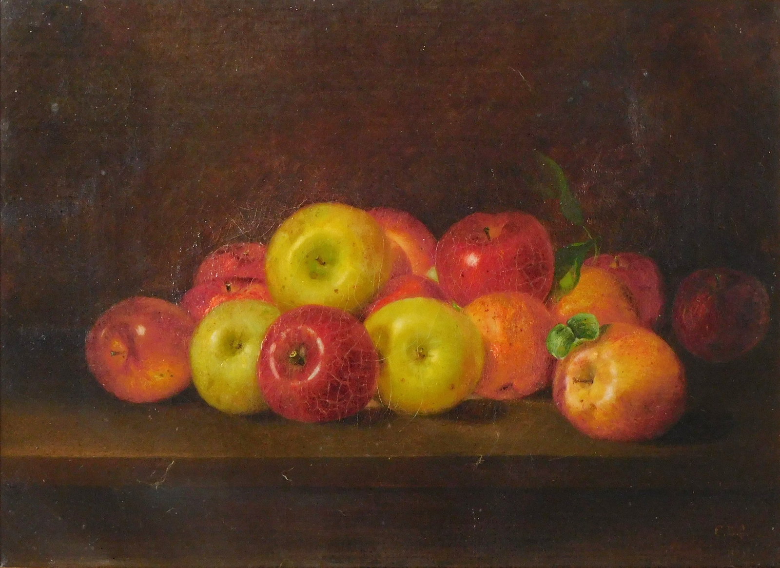 Charles Ethan Porter (American, 1847-1923), "Apples", 1878, oil on canvas, depicts still life with - 2