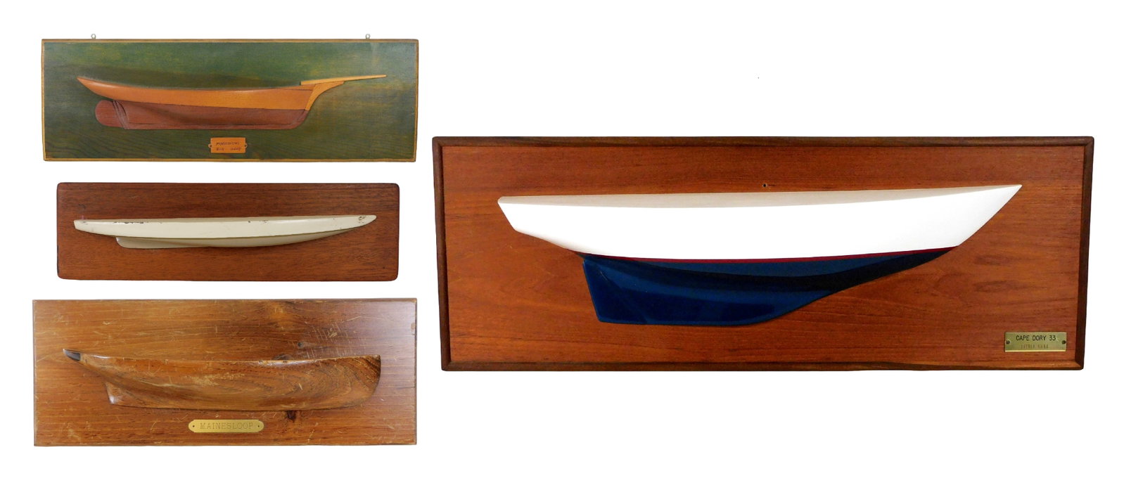 Four 20th C. half hull models mounted on board: largest labeled "Cape Dory 33, Little Gull" on (1 of 13)