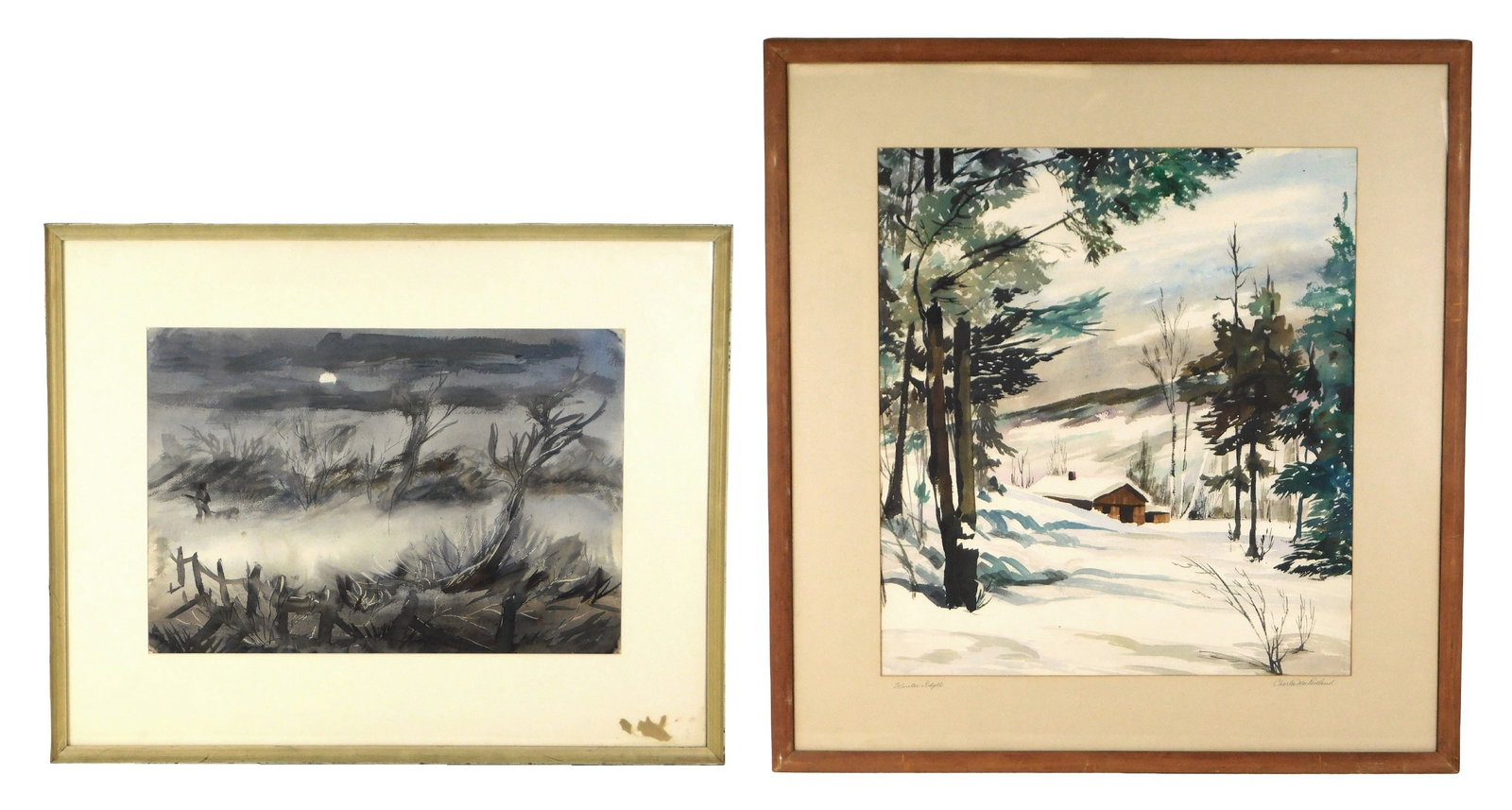 Two 20th C. watercolors, both framed, including: Joseph Scarrozzo (American, 1916-2019), “ (1 of 10)