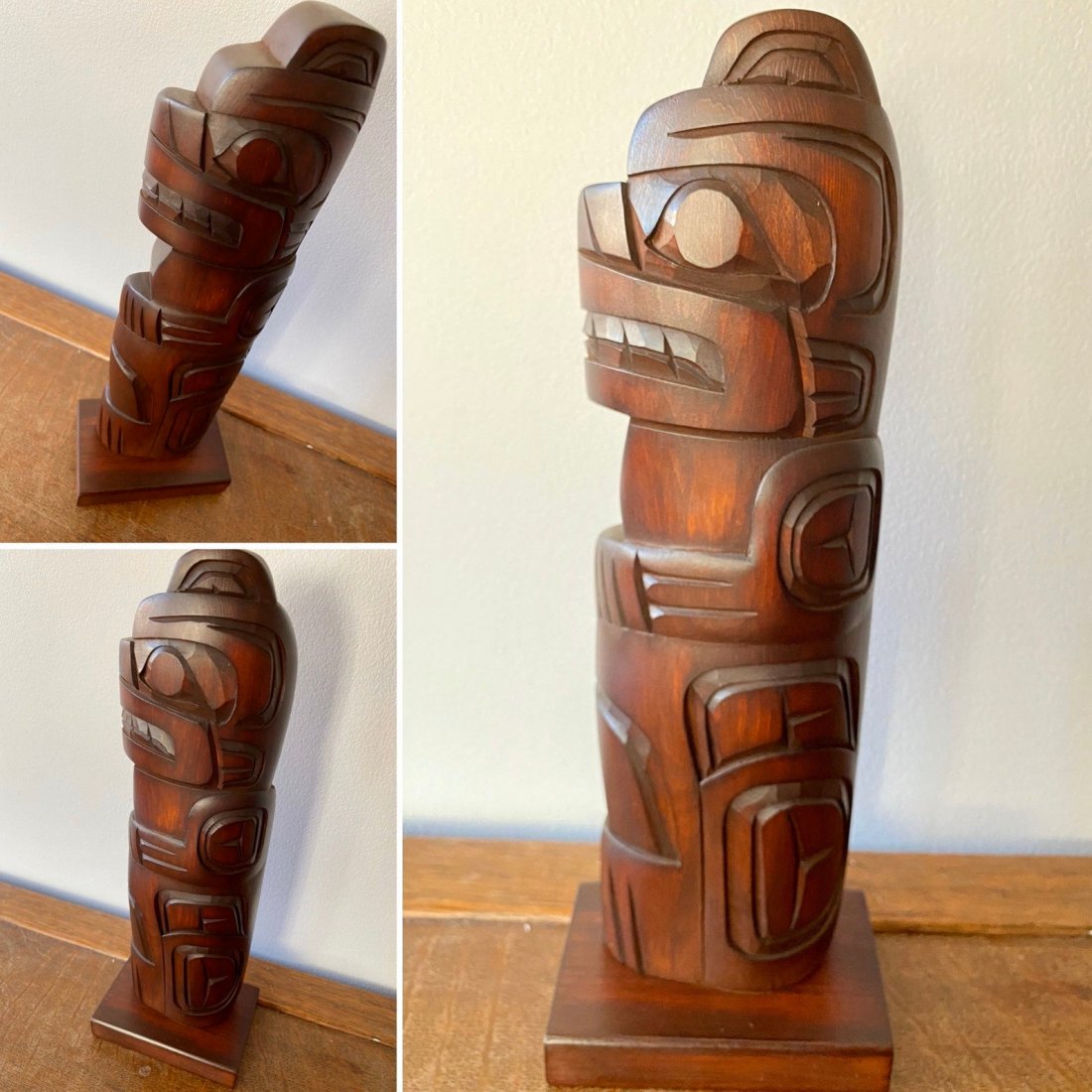 NORTHWEST COAST First Nations 11” Bear Totem Carving (1 of 1)
