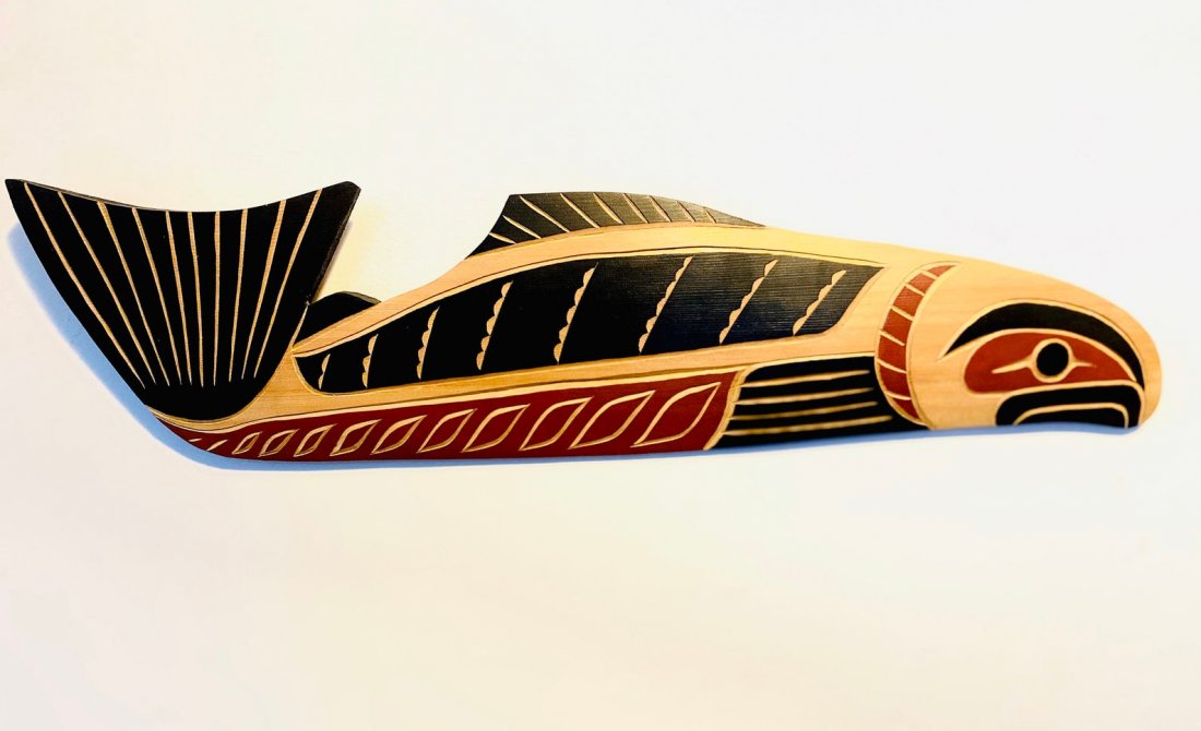 NORTHWEST COAST First Nations 26” Salmon Carving (1 of 1)