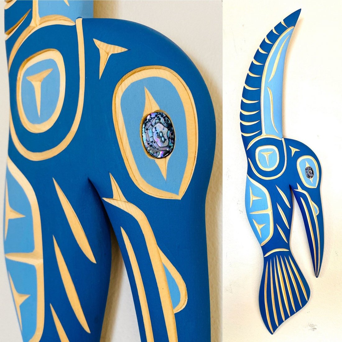 NORTHWEST COAST First Nations 21\" Hummingbird Carving (1 of 1)
