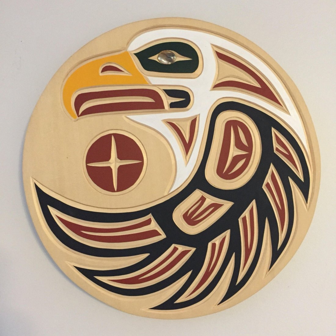 Northwest Coast 12” Yellow Cedar Eagle Pane (1 of 1)