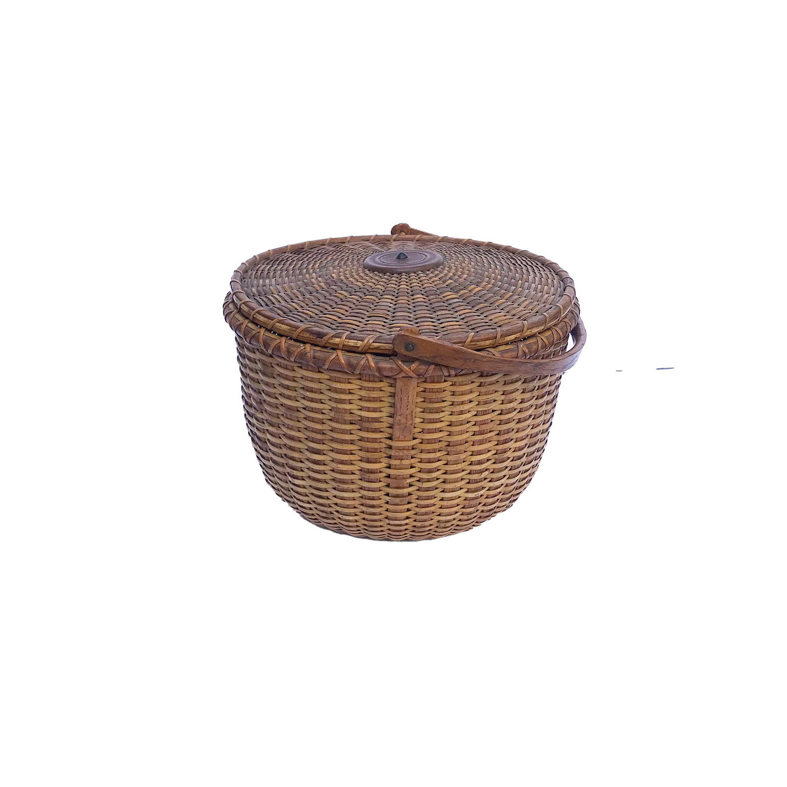 19th Century Covered Nantucket Lightship Basket (1 of 8)