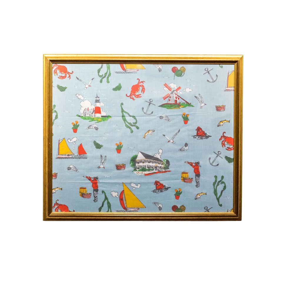 Framed Nantucket Textile by Tony Sarg (1 of 2)