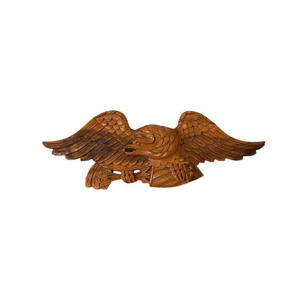 Carved Wood Spreadwinged Eagle with American Shield (1 of 3)