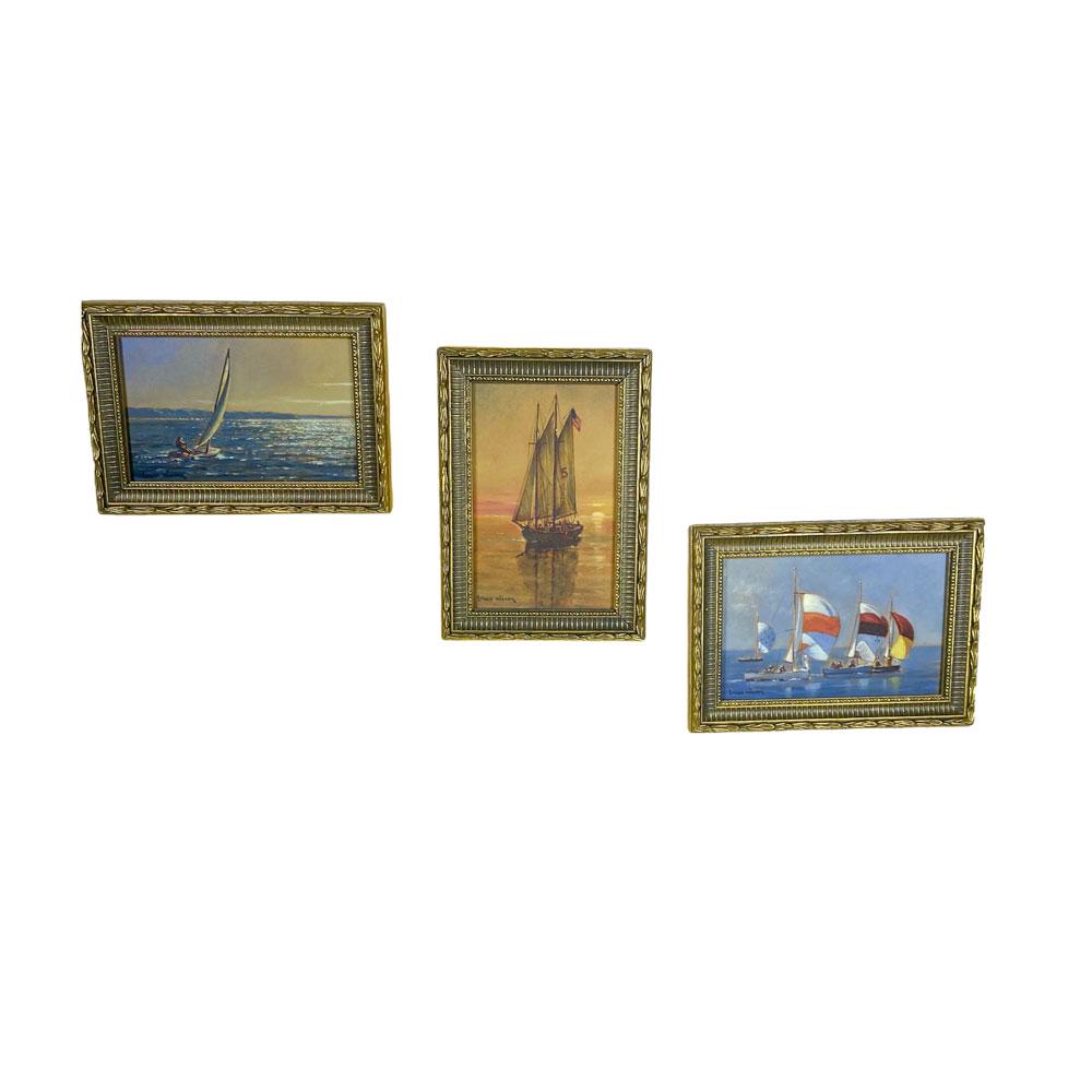 Group of Three Miniature Paintings by Lance Walker (1 of 4)