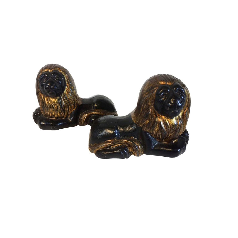 Early Pair of  Cast-Iron Recumbent Lions (1 of 5)