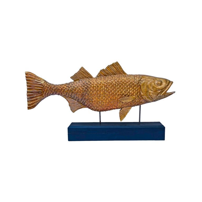 Large Painted Carved Fish (1 of 5)