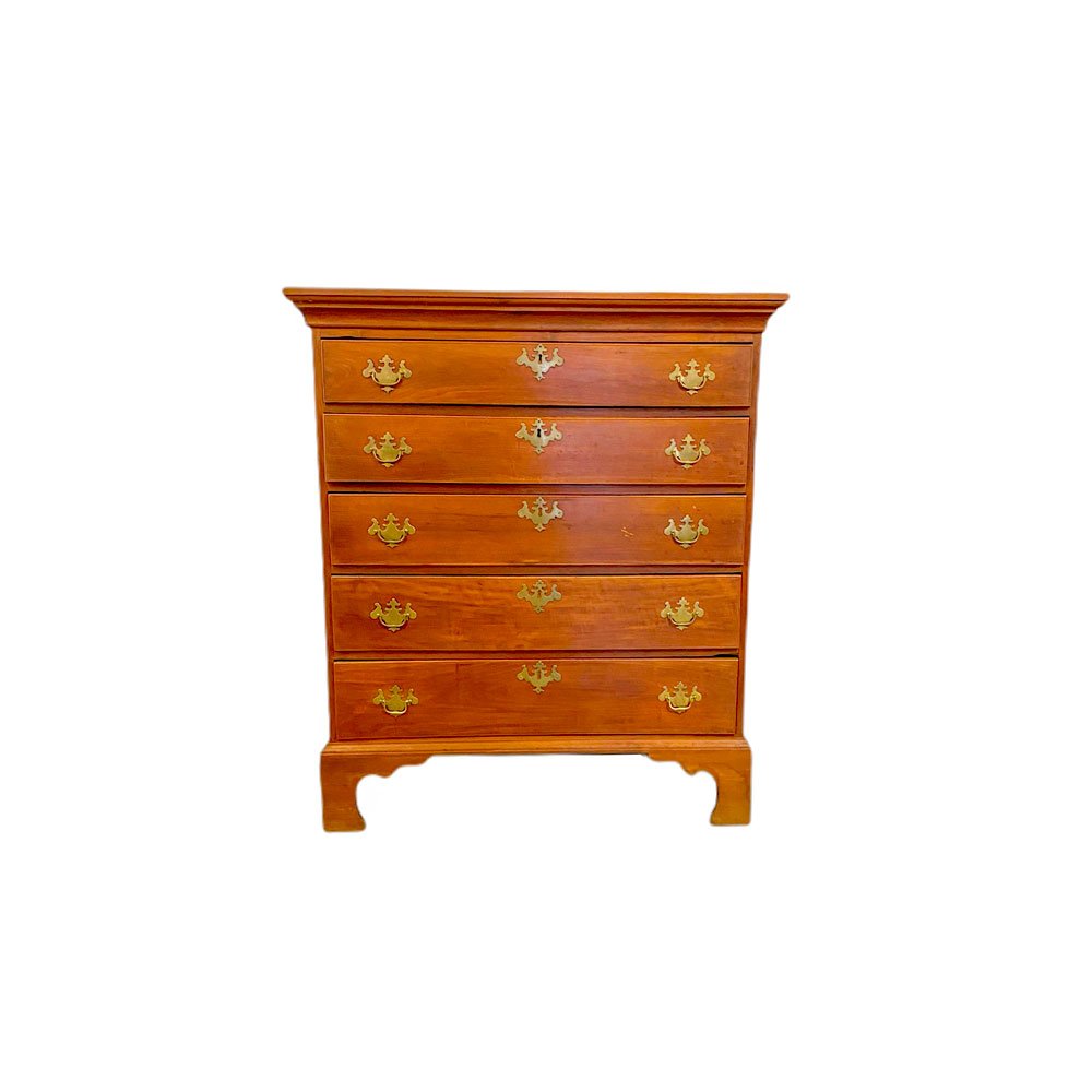 Chippendale Five Drawer Tall Chest (1 of 4)