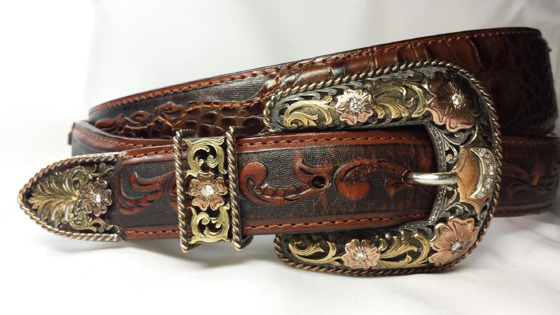 McCabe Gold & Diamond Ranger Belt Buckle Set (1 of 10)