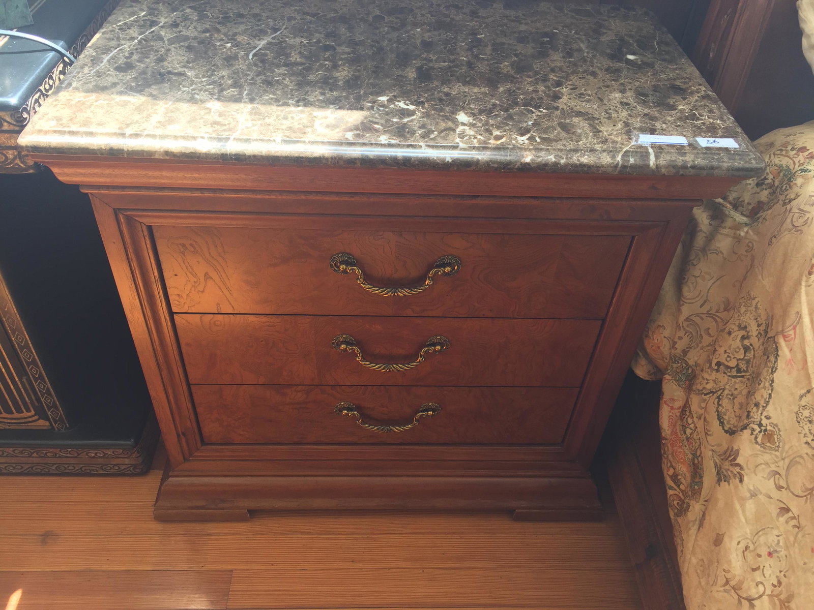Thomasville Marble Top Night Stand: Thomasville Marble Top Night Stand Dimensions: 28" x 30" x 17"