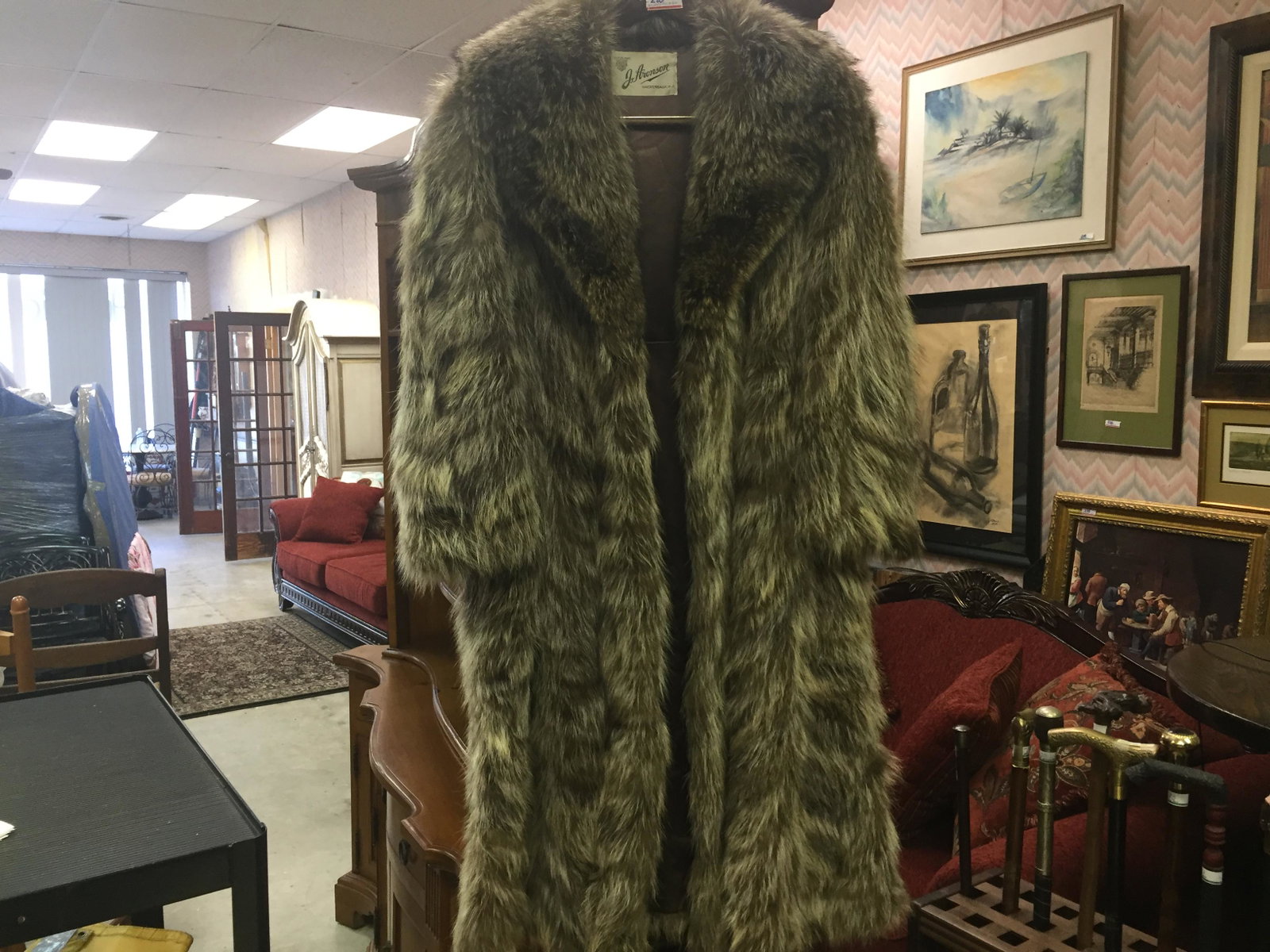 Full Length Coyote Coat med-lg: Full Length Coyote Coat med-lg