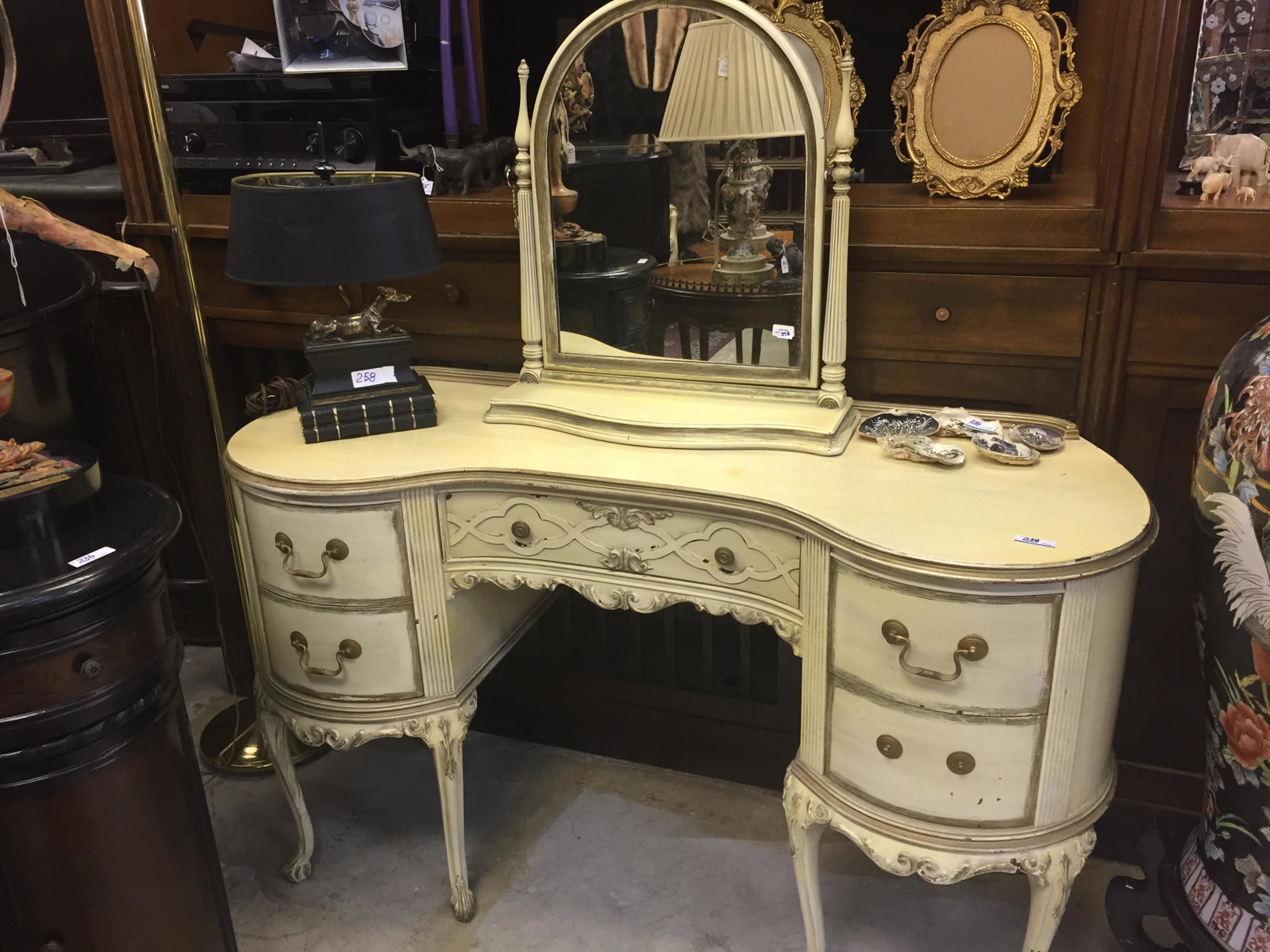Dressing Table, Mirror Stand on Top: Dressing Table, Mirror Stand on Top Dimensions: 30.5" x 51" x 19.5"