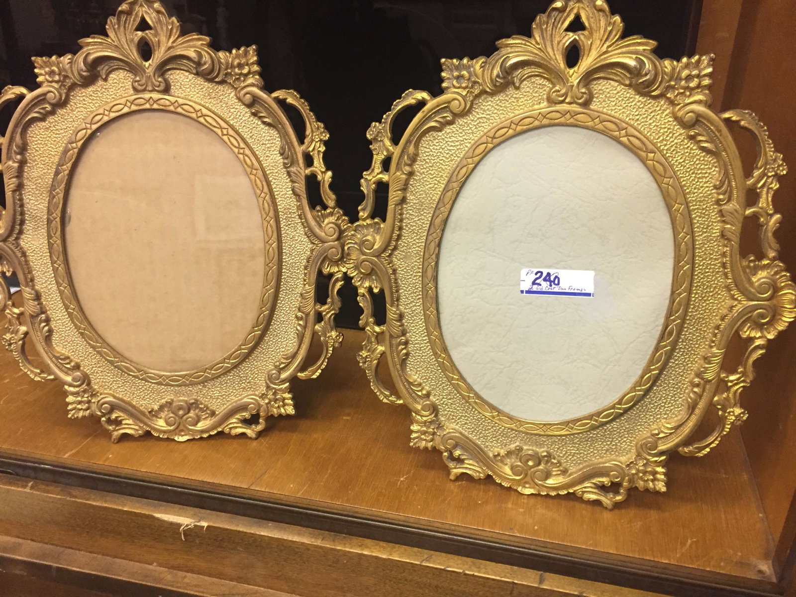 2-Gold Cast Metal Picture Frames: 2-Gold Cast Metal Picture Frames