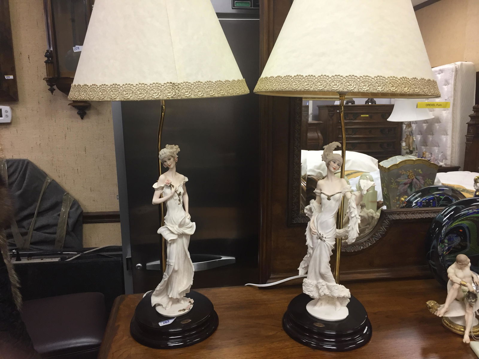 G. Armani Figural Deco Lamps: G. Armani Figural Deco Lamps 'Florence' Dimensions: 16"