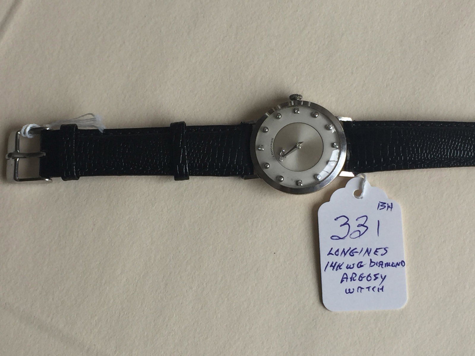 Longines 14k WG Diamond Argosy Watch serial#: 11250127: Longines 14k WG Diamond Watch serial#: 11250127