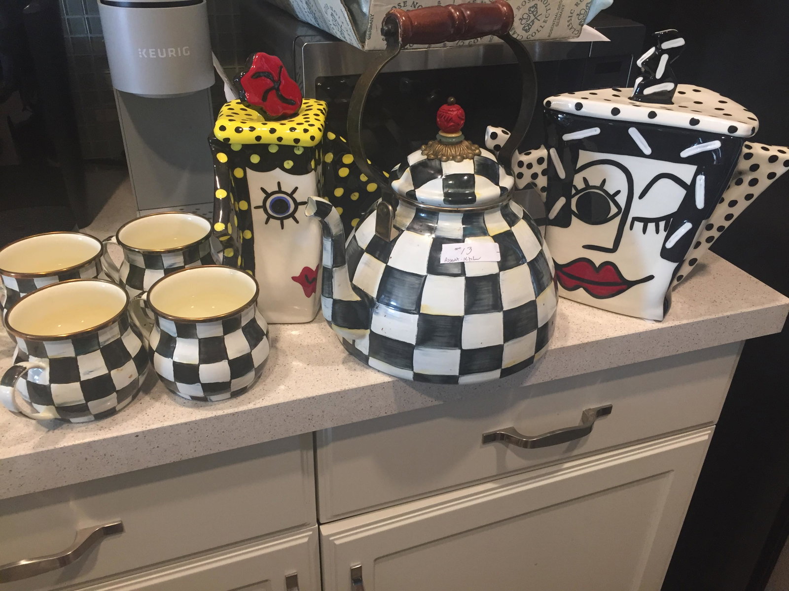 Mac Kenzie-Childs Coffee/Tea Set: Ultra Modern Coffee/Tea Set