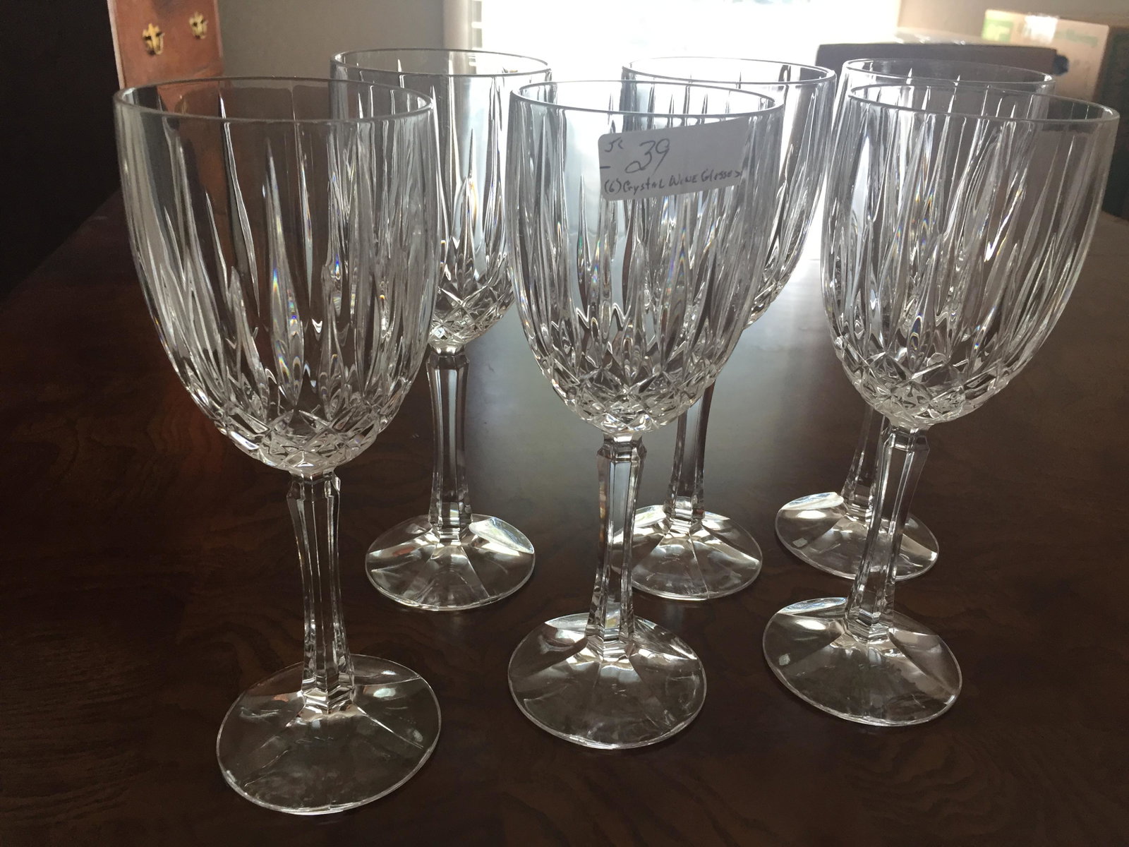 (6) Crystal Wine Glasses: (6) Crystal Wine Glasses