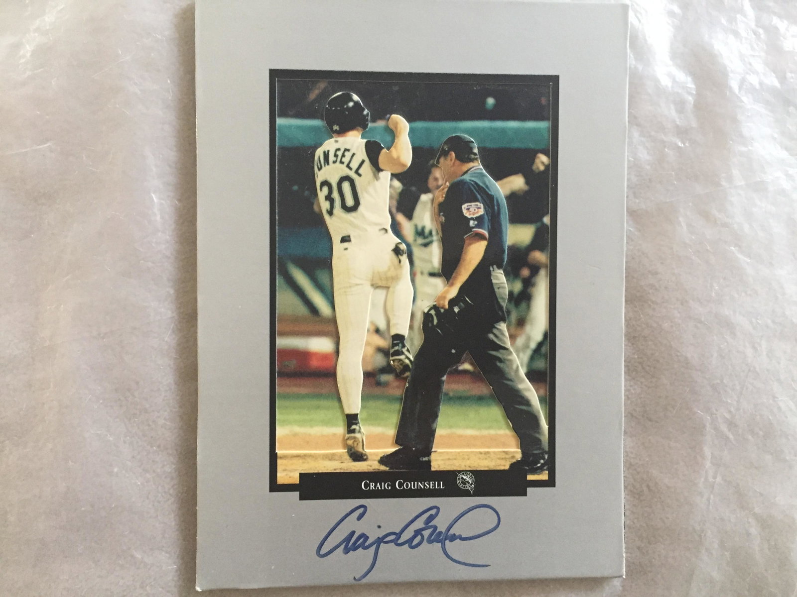CRAIG COUNSELL 3-D PICTURE, GAME WINNING SCORE WS 1997: CRAIG COUNSELL 3-D PICTURE, GAME WINNING SCORE WS 1997 & 2-UNCIR. SHEETS PANTHERS