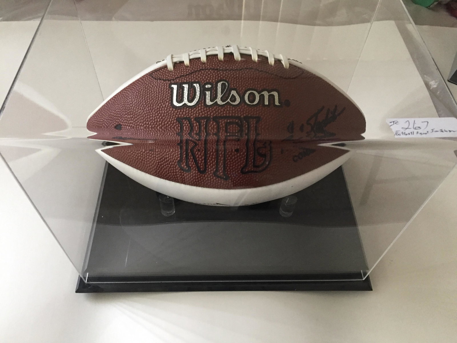 Miami Dolphins vs. Patriots, Sept. 1-1996 Football: Miami Dolphins vs. Patriots, Sept. 1-1996 Football signed by Jimmy Johnson